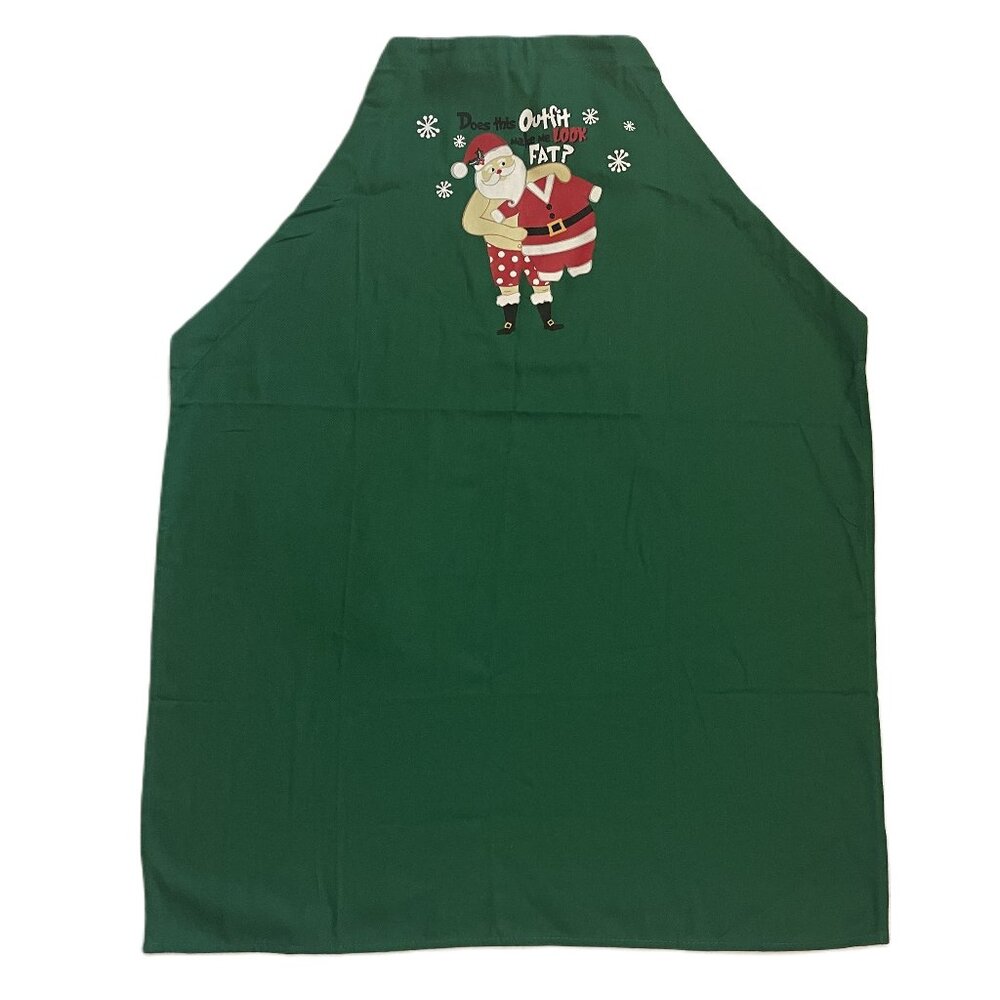 CHRISTMAS APRON By Ritz SANTA CLAUSE Green ONE SIZE Cotton  0910A
